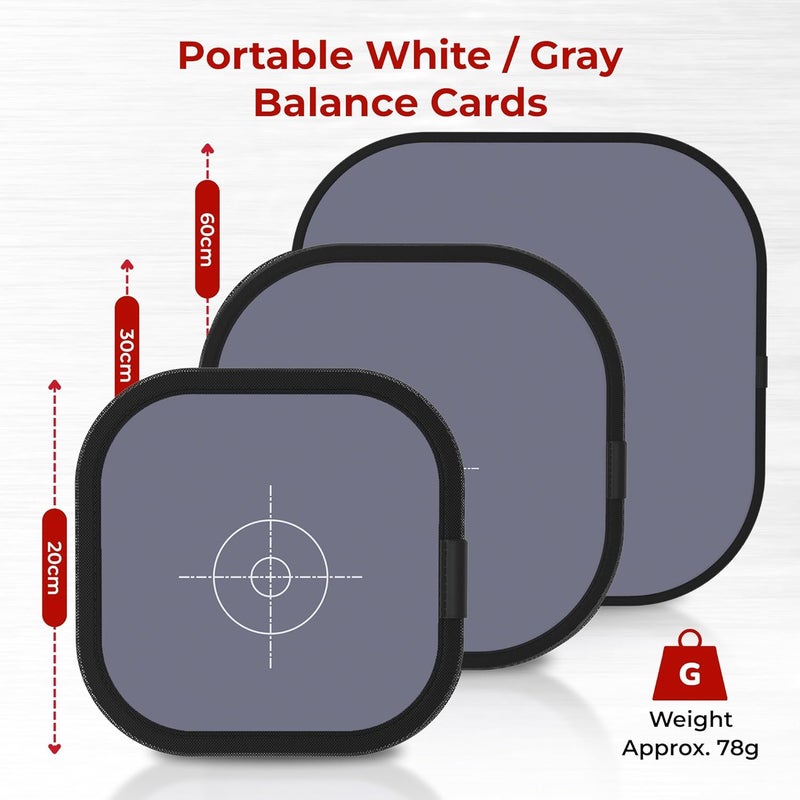 Reflex Camera 20cm (8"x8") Double Sided White Balance 18% Grey Card - Portable Gray Reference Reflector for Photo & Camera Colour Correction - Achieve Accurate White Balance in Every Shot - Image 2